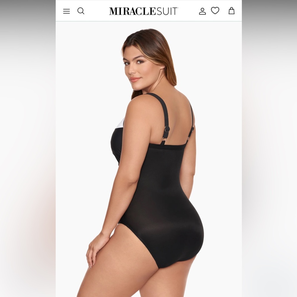 MIRACLESUIT DD-Cup Kara One Piece in Colorblock size 14DD black/white NWT cruise - Picture 6 of 14